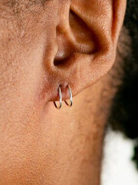 Tiny Twist Double Earring Sterling Silver / 9mm / Single Right Ear / Nose Ring